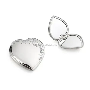 Heart shape Decorative Vanity Mirror Hollywood Makeup Seed Beads Mirror Silver OEM Style Room Modern Compact Pocket Mirror