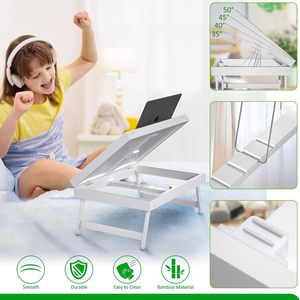 Wood Laptop <b>Table</b> <b>With</b> <b>Foldable</b> <b>Legs</b> 39x28x12cm Bed Tray For Breakfast And Dining Use - Product Image 3