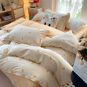 Parure de lit 4 pièces en coton 100% <span class=keywords><strong>imprimée</strong></span> sur mesure, housse de <span class=keywords><strong>couette</strong></span> et drap pour l'Europe, l'Amérique, le commerce extérieur transfrontalier et la maison - Product Image 4
