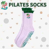 POPSOX Chaussettes de sport pour femmes en coton avec logo personnalisé, antidérapantes, respirantes, à séchage rapide, sans couture, Meias
