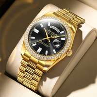 Montre à mouvement à quartz style sucre de roche noir, ajourée, aspect mécanique, pour femmes et hommes, affichage de la date lumineux, résistante à l'eau 30M