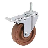 Roue pivotante robuste en nylon marron M12 de 3, 4 et 5 pouces, résistante à l'usure, haute température, prix de gros