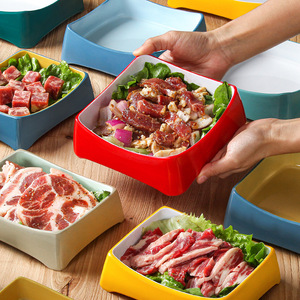 Xiangyuan <b>melamine</b> tableware hot pot self-service side dish <b>plate</b> imitation porcelain skewers barbecue <b>plate</b> commercial - Product Image 2