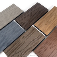 Planches de terrasse composites pour allées extérieures Eco-line WPC, creuses, 4m, lisses et rainurées, kit complet