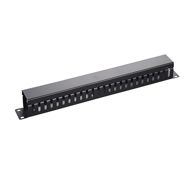 ALLSTRONG Network Cable Management Arm 25 Rings 19' Rack Mounted 1u Height SPCC Colded Roll Steel Cabinets CCTV Black Ethernet