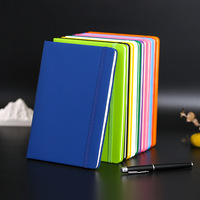 Cahier de notes en cuir dur A5PU personnalisé Livre de papeterie d'affaires au toucher de la peau Sangle promotionnelle personnalisée Couture de selle imprimée