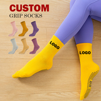 Chaussettes de sport personnalisées avec logo antidérapantes respirantes absorbant la transpiration pour le Pilates et le Yoga - Matériel Spandex/Nylon/Coton