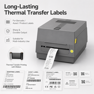 Impresora de etiquetas de transferencia térmica de alta resolución de 600 dpi Impresora de etiquetas de código de barras de cinta de rollo industrial de 4 pulgadas - Product Image 5