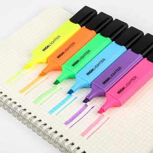 Wholesale Highlighter <b>Marker</b> <b>Pen</b> Set Oblique Nib <b>Markers</b> 8 Colors Fluorescent <b>Marker</b> with Flat Brush Tip - Product Image 4