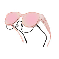 Nouvelles Lunettes de Soleil Polarisées Rose Léopard Miroir Cool, Surdimensionnées, à Porter Par-dessus des Lunettes de Vue