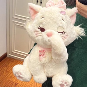 Peluche <span class=keywords><strong>Gatto</strong></span> Bianco con Papillon Rosa, Cartone Animato <span class=keywords><strong>Anime</strong></span>, con Occhi Coperti, <span class=keywords><strong>Gatto</strong></span> Mary Marie, Bambola di Peluche, Morbido Cuscino Decorativo Natalizio, Regalo - Product Image 1