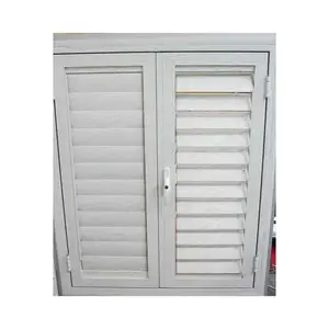 調節可能な外部窓内部ハリケーン卸売PVCプランテーション木製シャッター、窓用安全ルーバー