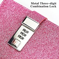 Mini Shiny Pink Leder Kombination journal für Frauen A5 Spiral Notebook mit Lock PP Cover für Travel und Line Page Writing