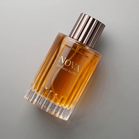 Vente en gros de flacons de parfum en verre cylindriques personnalisés, 100 ml, vides, emballage en carton mat, vaporisateur à pompe