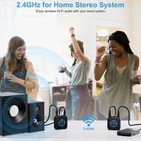 Ensemble émetteur-récepteur audio sans fil 1Mii 2,4 GHz avec adaptateur RCA AUX pour kit numérique TV