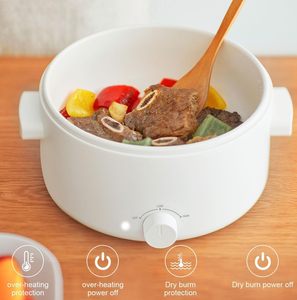 Olayks Electric Hot Pot Portable ABS Body Mechanical Control 700W Multi-functional <strong>Romen</strong> Cooker Steak Pasta Ramen Quick Heating - Product Image 6
