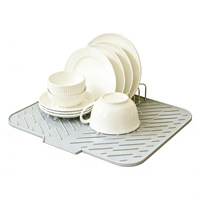 Tapis de séchage antidérapant en silicone pour vaisselle, évite l'accumulation d'eau, hygiénique et réutilisable
