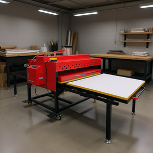 Presse à chaud pneumatique à plateau plat pour l'impression de plaques - Banc de travail commercial automatique avec composants finis - Product Image 2