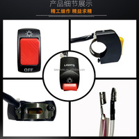 22mm ON/OFF Motorcycle Lighting System Switch Push Button Connector Handlebar Switch for ATV Electronic Bike Scooter Motorbike