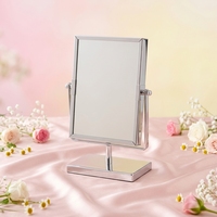 Miroir de maquillage de bureau pour se préparer, miroir de vanité à cadre carré, durable, pour usage domestique, double face