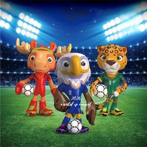 Đến ban đầu linh vật của 2026 FI Fa World Cup linh vật nhựa figurine hộp dễ thương EAGLE Cheetah Hươu mù hộp cho cậu bé - Product Image 1