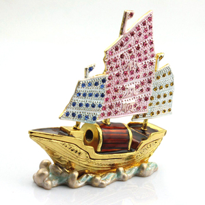 วัสดุโลหะผสมประดับด้วยเพชรพลอยเรือมั่งคั่งเรือฮวงจุ้ย - Product Image 5