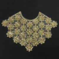 Col en dentelle feutrée brodé personnalisé 3D avec perles et sequins pour robe de mariée, garniture de col, applique de mode à coudre, patch brodé