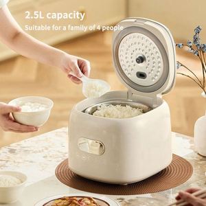 Mini cuiseur à riz électrique domestique portable 2,5 L 400 W avec contrôle numérique intelligent par minuterie, prise multi-tension, en acier inoxydable de qualité alimentaire - Product Image 4