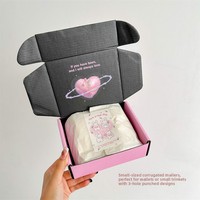 Boîte rectangulaire en carton ondulé rose extra-épais pour expédition, emballage, boîte cadeau d'anniversaire, double face