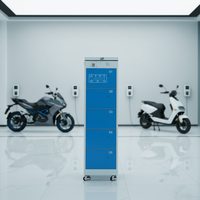 Estación de Intercambio de Baterías Inteligente ESINO de 5 Ranuras, PD/QC4.0/QC3.0, Gabinete Compacto para Intercambio de Baterías de Bicicletas Eléctricas para Pequeñas Empresas, 1 Año de Garantía