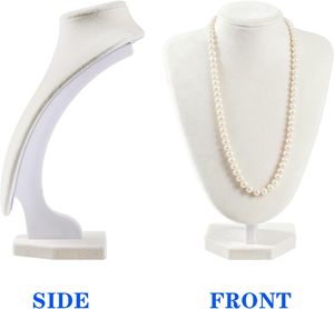 Présentoir à bijoux en bois pour bracelets, avec buste de mannequin en velours de luxe personnalisé et support solide en flanelle blanche - Product Image 5