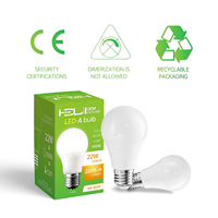 Ampoule LED 22W à alimentation directe d'usine, 90*168mm, E27, 2200lm, 6500K, blanc froid, 165-265V, 25000h, en plastique et aluminium, avec couvercle PC, personnalisable ODM