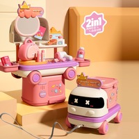 Ensemble de jouets de jeu de rôle multifonctionnel en plastique pour enfants, beauté, maquillage, cuisine, cuisine, soins médicaux, 27 pièces, accessoires, boîte de rangement, cadeau