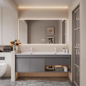 Modern <b>smart</b> makeup bathroom cabinet combination storage mirror cabinet ceramic integrated washbasin washbasin - Product Image 5