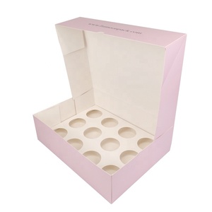Hộp Bao Bì Giấy Bánh <span class=keywords><strong>Cupcake</strong></span> 12 Lỗ Sang Trọng Tùy Chỉnh Hộp Bao Bì Giấy Bánh Muffin Có Chèn - Product Image 4