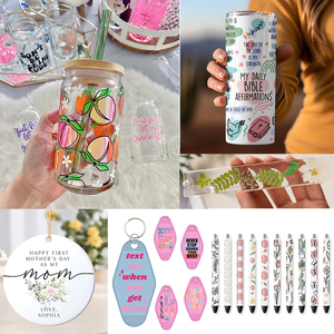 Pegatinas Decorativas para Vasos UV de 11, 12, 16, 20, 24 y 40 Onzas, Diseños Navideños Personalizados, Pegatinas de Transferencia UV para Vasos y Tazas Libby - Product Image 5