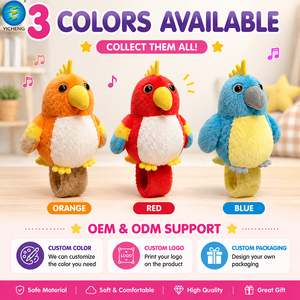 Jouet interactif en peluche perroquet parlant et chantant avec bracelet à claquer, jouet sensoriel éducatif précoce pour enfants - Product Image 5