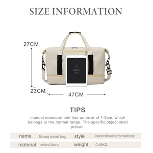 Sac à main Artex 2541, sac de voyage personnalisé, sac de sport Oxford pour le week-end, sac à bagages avec boîte à chaussures et baskets, grand sac de voyage - Product Image 4