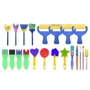 DIY Children Sponge Paint Brush Roller Painting EVA Brush Stamp Paint Brush Set