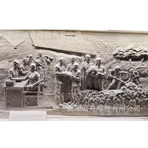 Sculpture en pierre sur le thème de l'amour, sculpture en marbre doré, scènes de personnages historiques, art mural, intérieur extérieur - Product Image 5