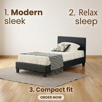 Lit Moderne en Bois Simple ou Double en Cuir avec Plateforme Simple, Vente en Gros Usine, Prix Abordable, Personnalisable