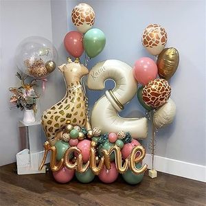 Globo Número <span class=keywords><strong>1</strong></span> Beige <span class=keywords><strong>de</strong></span> 40 Pulgadas, Decoración para Primer Cumpleaños y Navidad, Globo Grande Autoinflable <span class=keywords><strong>de</strong></span> Látex Crema, Duradero e Impermeable, 0-9, para Exteriores - Product Image 4