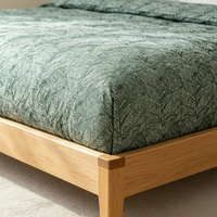 Parure de lit super king size imprimé feuilles de jungle tropicales moderne, respirante, été, écologique, 100% coton à fibres longues 400T