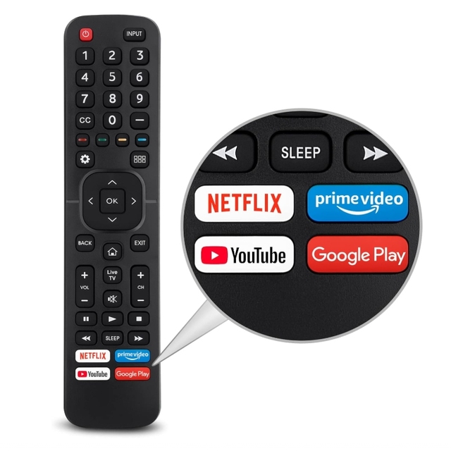 EN2A27 Replacement TV Remote Control Work for Hisense LCD LED HDTV Smart TV