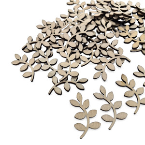 Vente en gros de copeaux de <span class=keywords><strong>bois</strong></span> de contreplaqué sculptés (3 cm) couleur <span class=keywords><strong>bois</strong></span> naturel, nouveaux petits motifs fleurs et feuilles, 50 pièces/sac, décoration intérieure XIANPING - Product Image 6