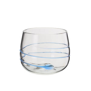 Vasos de Agua de Vidrio Borosilicato de Alta Resistencia al Calor con Diseño de Línea Azul Único y Personalizado SAMYO - Product Image 1