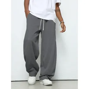 Pantalon de jogging unisexe en polyester, taille mi-haute, molleton épais, avec cordon de serrage, anti-boulochage, style formel, automne-hiver - Product Image 4