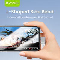 BAVIN grosir OTG69 120W 10Gbps USB 3.1 paduan Aluminium Adapter Converter Usb Female ke Tipe c kabel Male Otg