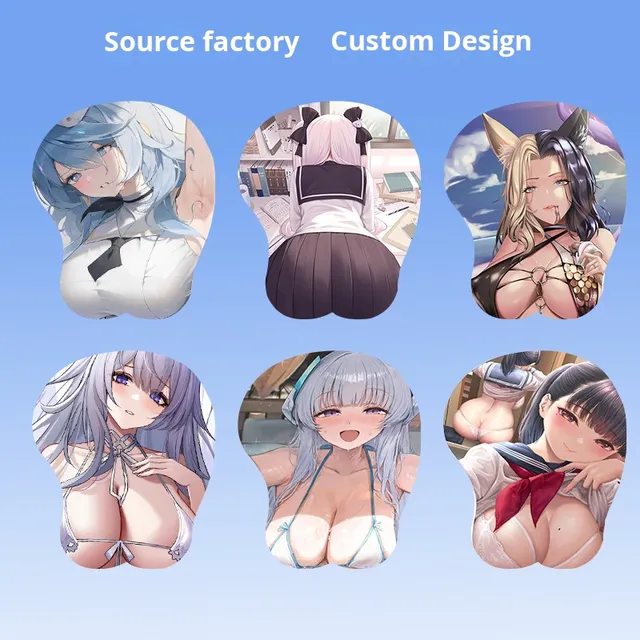 Small Silicone Custom Boob Sports Gaming Mouse Pad with Wrist Support Non-Slip Soft Wrist Rest Pad