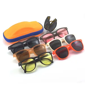 DOISYER 어린이 선글라스 3-12 세 접이식 안경 레트로 접는 선글라스 휴대용 자외선 보호 선글라스